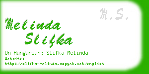 melinda slifka business card